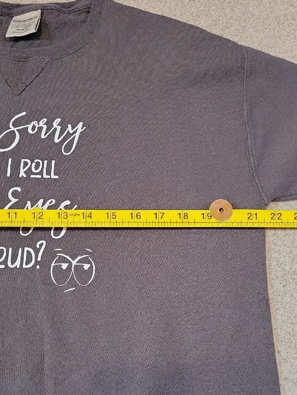Hanes Crewneck Sweatshirt "Im Sorry Did I Roll My Eyes Out Loud" Size Medium - Picture 8 of 8
